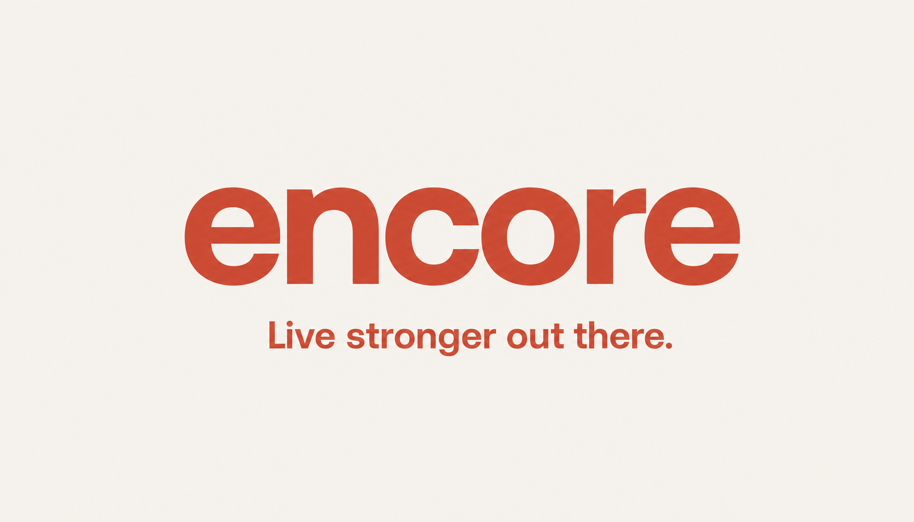 encore wordmark + tagline in Aeonik Bold