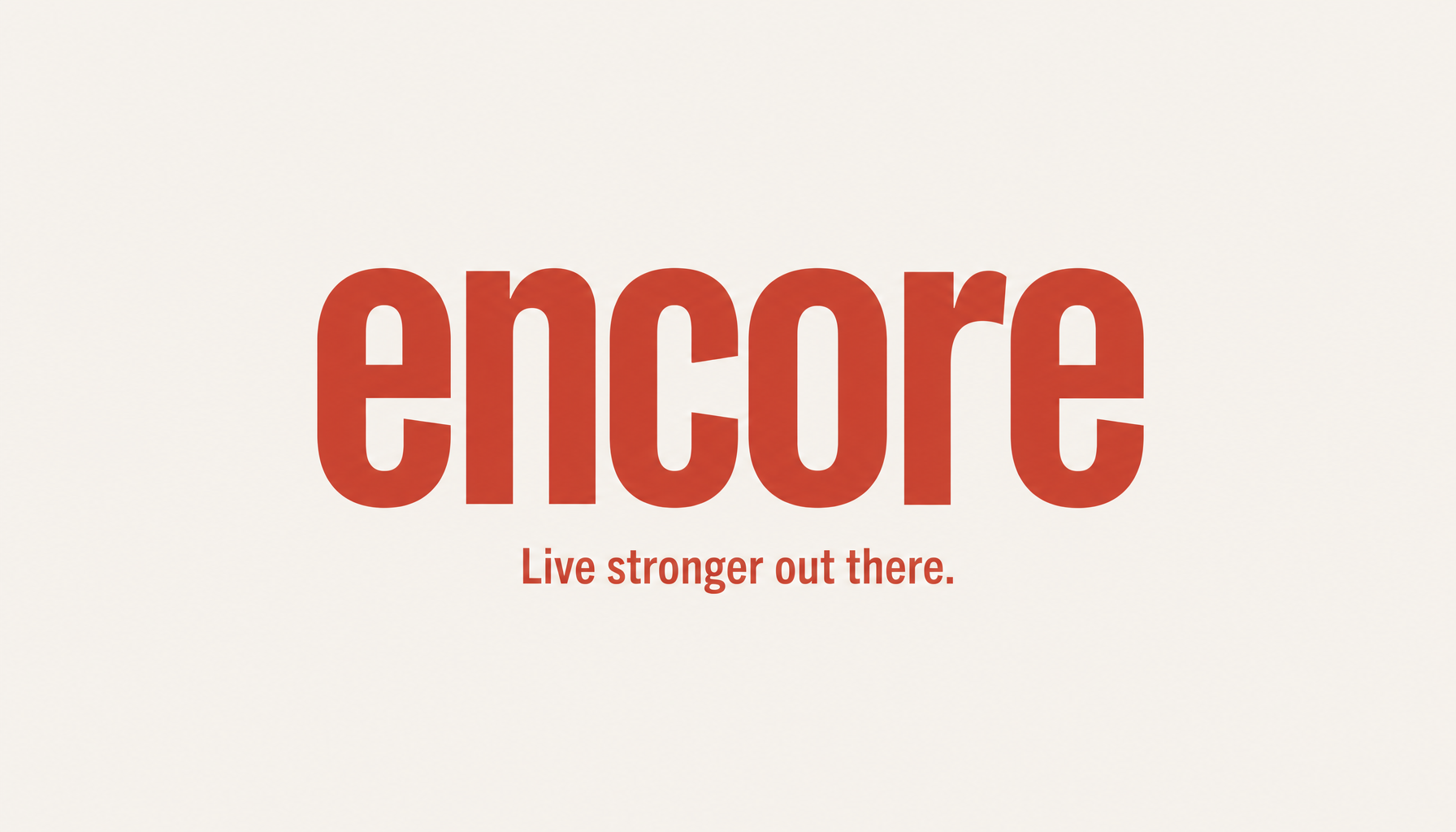 encore wordmark + tagline in Founders Grotesk Bold