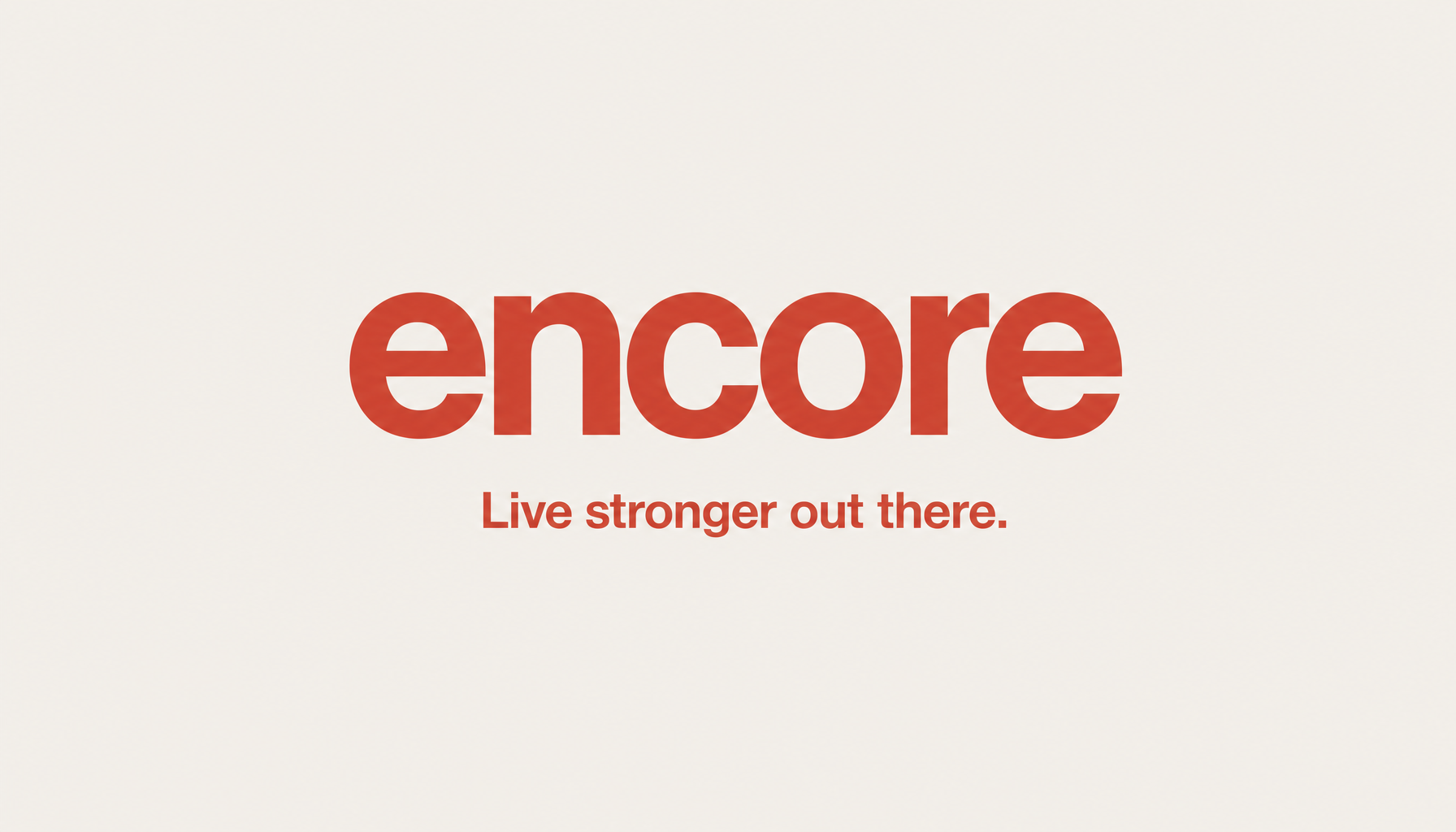 encore wordmark + tagline in Neue Haas Grotesk Display Bold