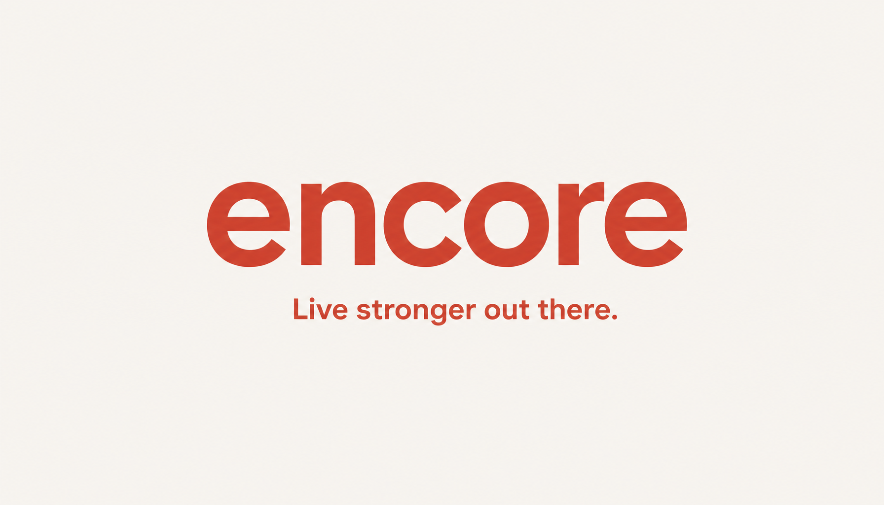 encore wordmark + tagline in Inter Bold