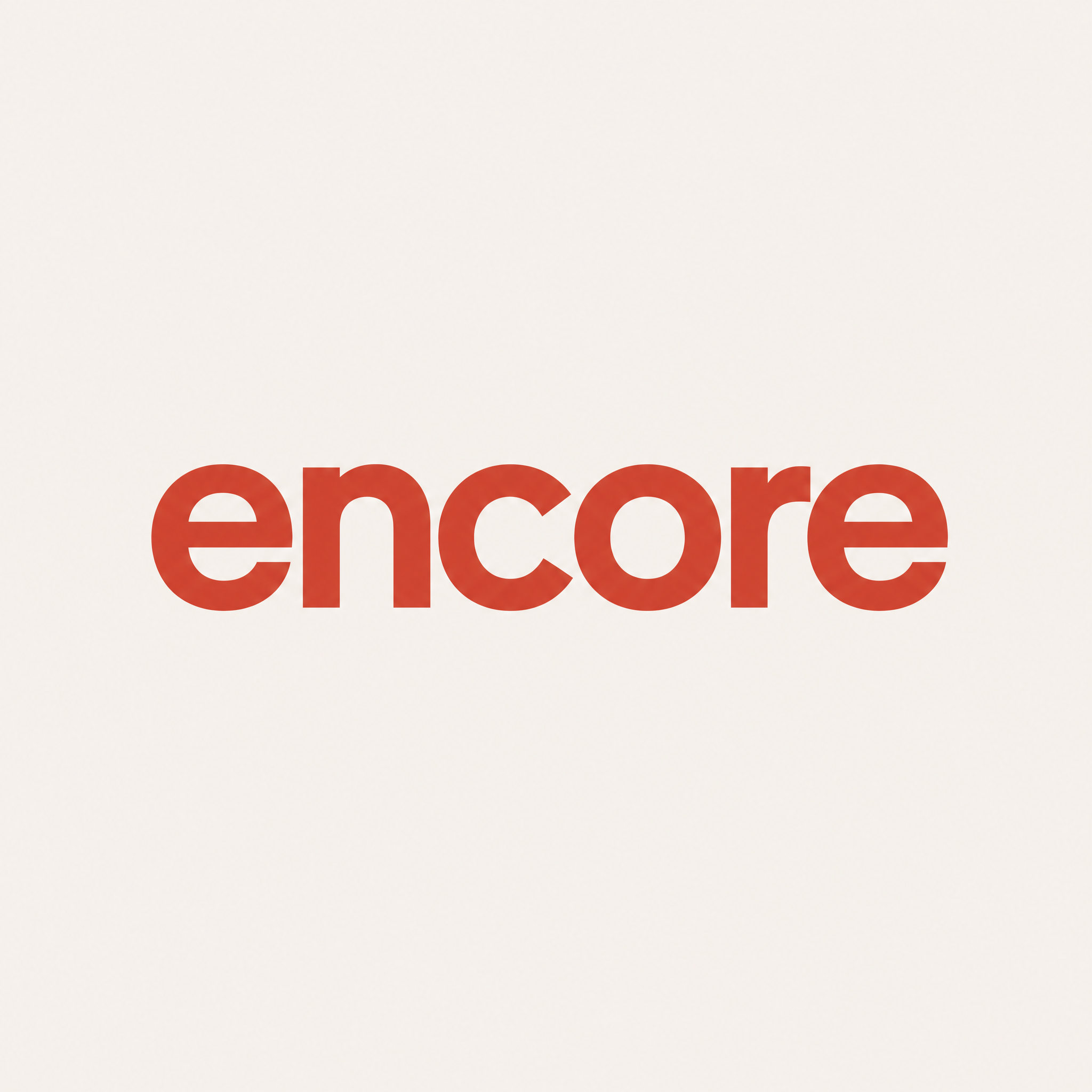 encore wordmark in pure typeface, lowercase, no Volt glyph