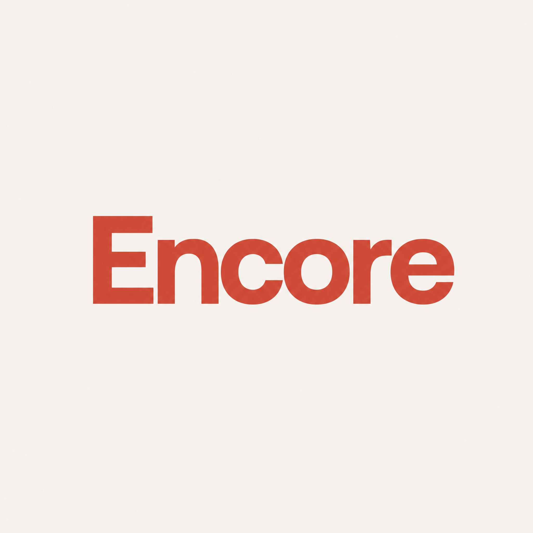 Encore wordmark in pure typeface, capitalized, no Volt glyph